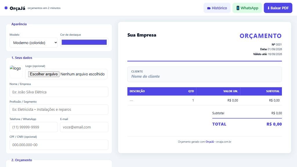 Sistema OrçaJá
